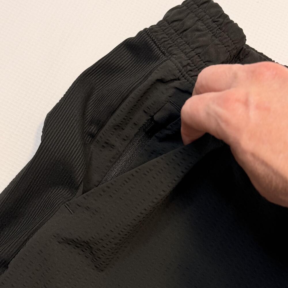 Athleta Textured Brooklyn Jogger Pants Womens 6 Black Elastic Waist Zip Pockets - Picture 8 of 15